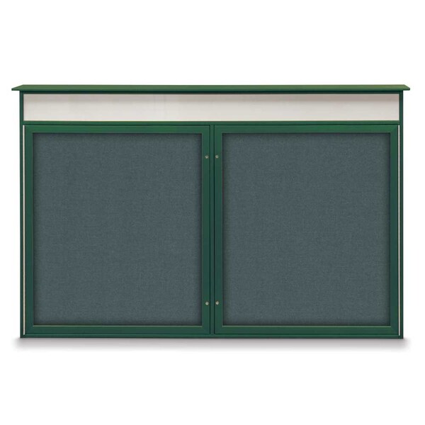 United Visual Products Open Faced Traditional Corkboard, 96x48" UV647A-SATIN-BUFF - main